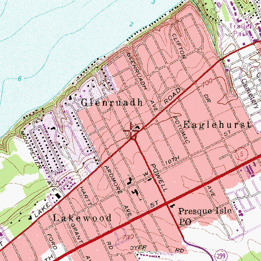 Topographic Map of West Lake Fire Department Station 48, PA