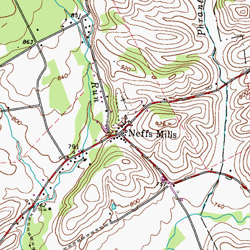 Topographic Map of Shavers Creek Volunteer Fire Company Station 11, PA