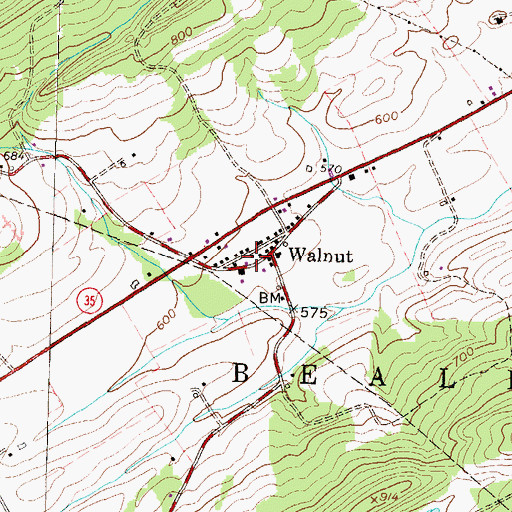 Topographic Map of Beale Township Fire Department Company Station 5, PA