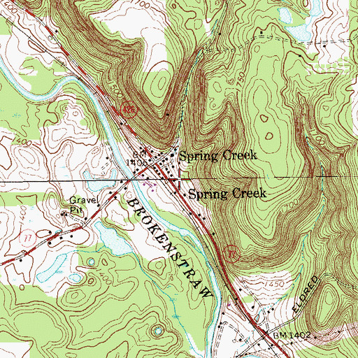 Topographic Map of Spring Creek Township Volunteer Fire Department Station 64, PA