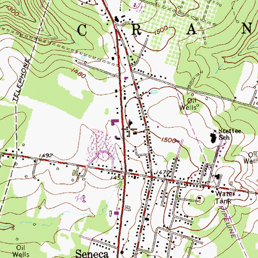 Topographic Map of Seneca Volunteer Fire Department, PA
