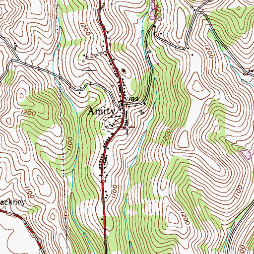 Topographic Map of Amwell Township Volunteer Fire Department Station 34, PA