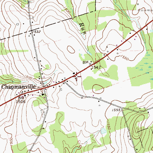 Topographic Map of Chapmanville Volunteer Fire Department, PA