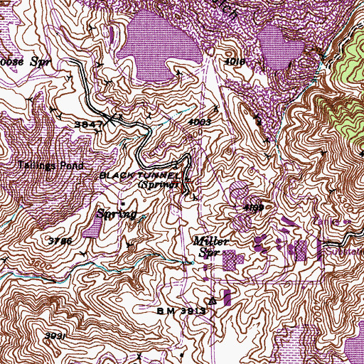 Topographic Map of Black Tunnel, AZ