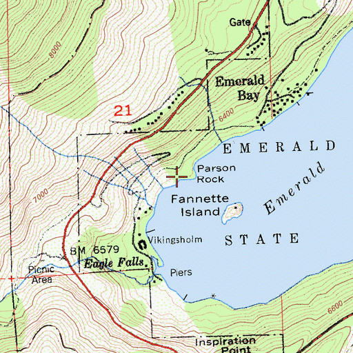 Topographic Map of Parson Rock, CA