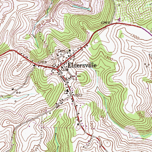 Topographic Map of Jefferson Township Volunteer Fire Department Station 49, PA