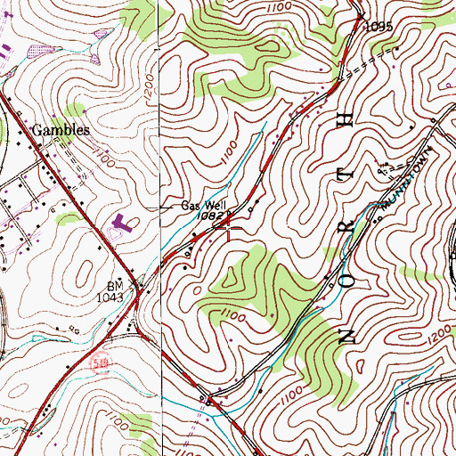 Topographic Map of North Strabane Volunteer Fire Department Station 2 Substation, PA