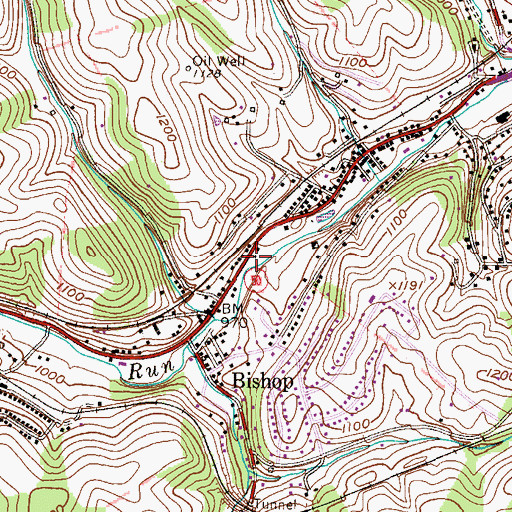 Topographic Map of Cecil Township Volunteer Fire Department Station 3, PA