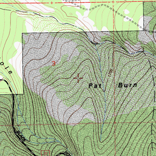 Topographic Map of Pat Burn, CA