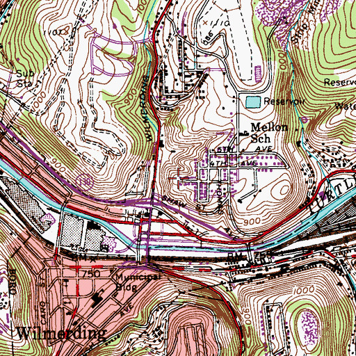 Topographic Map of Monroeville Volunteer Fire Company 3 Station 193, PA