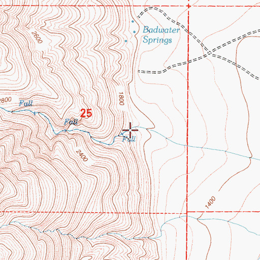 Topographic Map of Pat Keyes Canyon, CA