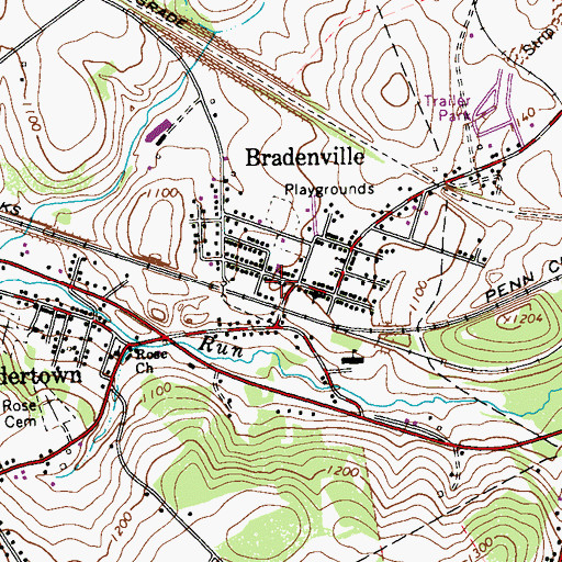 Topographic Map of Derry Township Volunteer Fire Department Company 1, PA