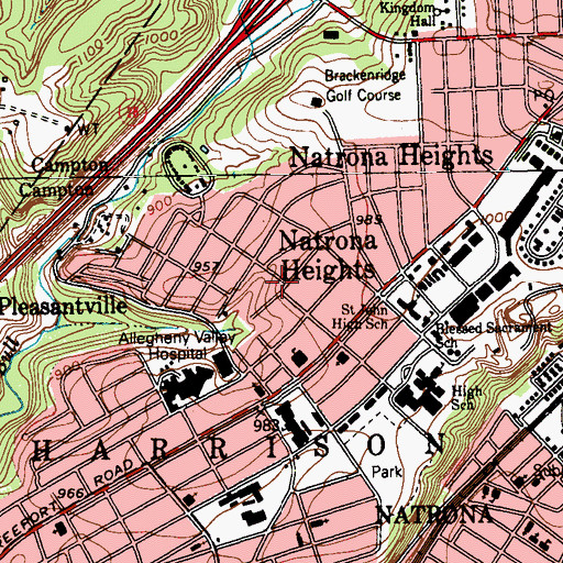 Topographic Map of Hilltop Hose Company Station 168, PA