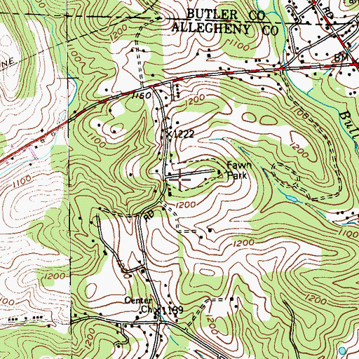 Topographic Map of Fawn Township Volunteer Fire Company 2 Station 151, PA
