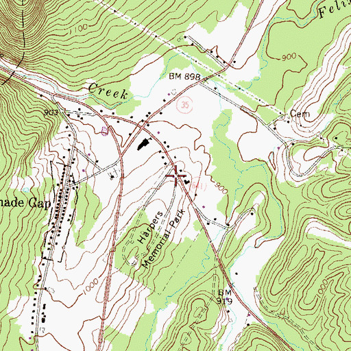 Topographic Map of Shade Gap Area Fire Company Station 14, PA