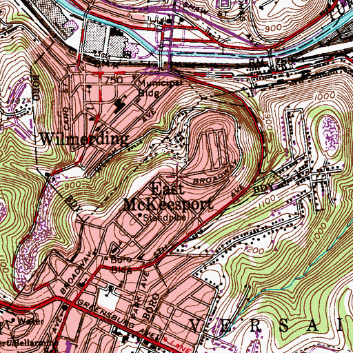 Topographic Map of United Volunteer Fire and Rescue Station 135, PA