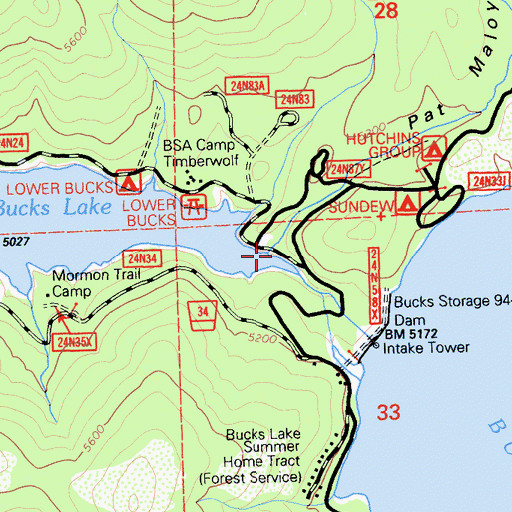 Topographic Map of Pat Maloy Ravine, CA