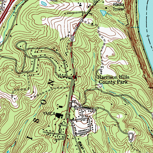 Topographic Map of Harrison Hills Volunteer Fire Company Station 169, PA