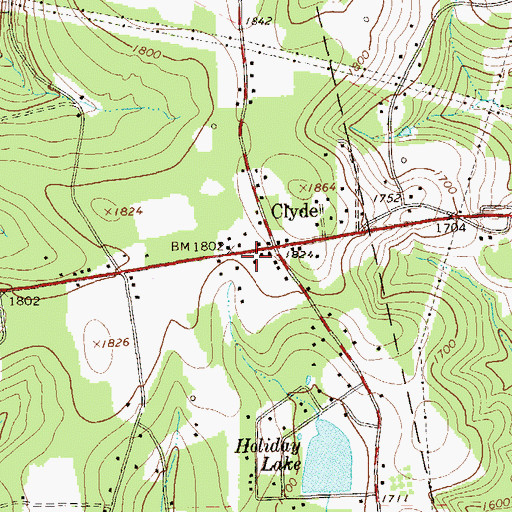 Topographic Map of Clyde Volunteer Fire Department Station 250, PA