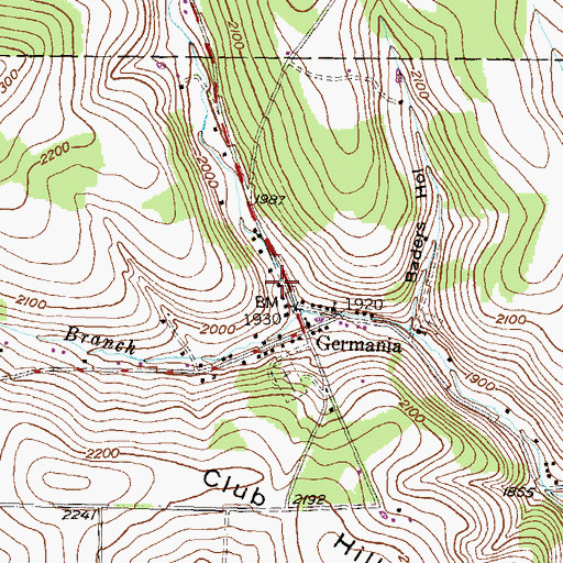 Topographic Map of Germania Fire Company, PA