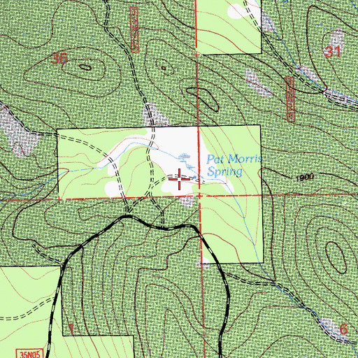 Topographic Map of Pat Morris Spring, CA