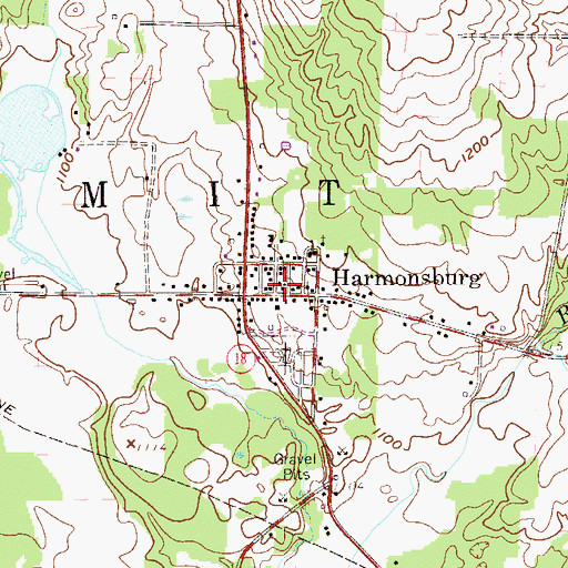 Topographic Map of Summit Township Volunteer Fire Department 20, PA