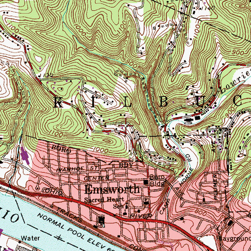 Topographic Map of Kilbuck Township Volunteer Fire Company Station 182, PA