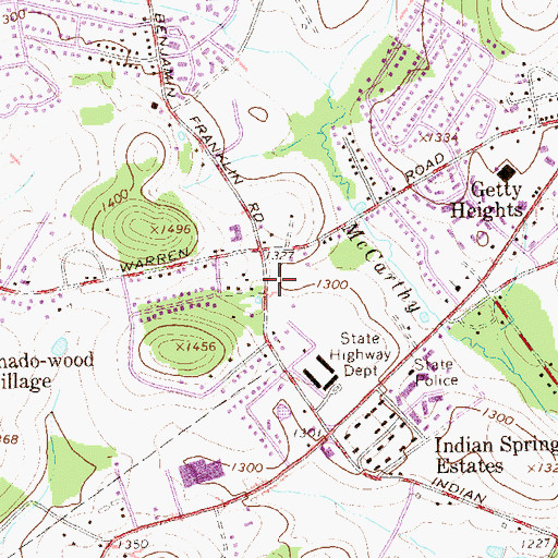 Topographic Map of Indiana Fire Association West - White Township Station 100, PA