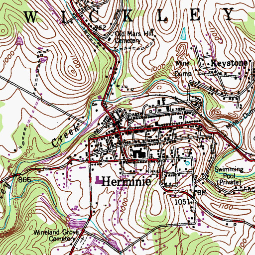 Topographic Map of Sewickley Township Volunteer Fire Company 1, PA