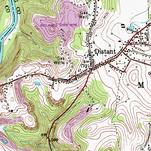 Topographic Map of Distant Area Volunteer Fire Company Station 300, PA