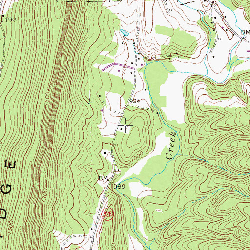 Topographic Map of Chaneysville Volunteer Fire Company - Station 39, PA