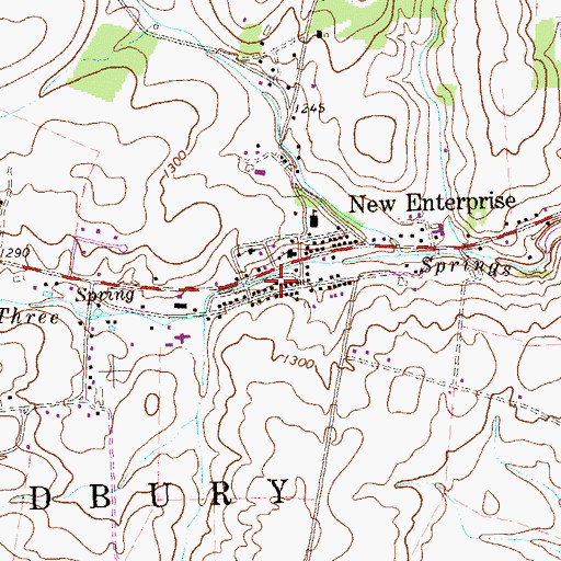 Topographic Map of Southern Cove Volunteer Fire Company - Station 41, PA