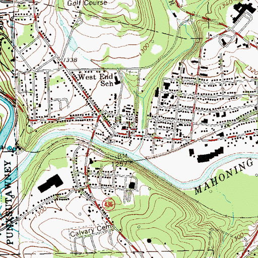 Topographic Map of Punxsutawney Fire Department Lindsey Station 40, PA