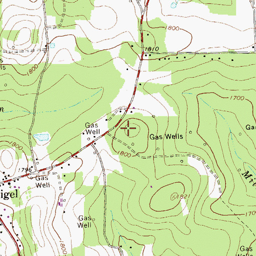 Topographic Map of Sigel Volunteer Fire Department Station 14, PA