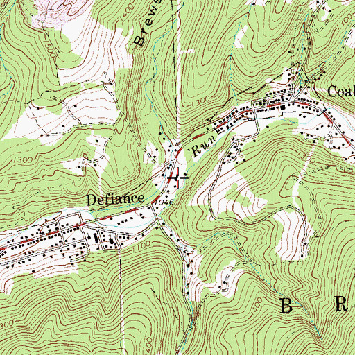 Topographic Map of Six Mile Run Area Volunteer Fire Company - Station 36, PA