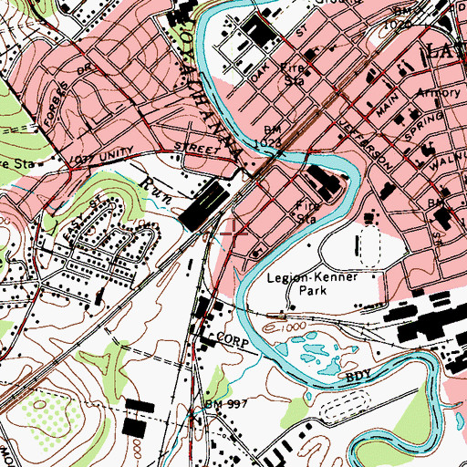 Topographic Map of Latrobe Volunteer Fire Department Free Service Fire Unit 6, PA