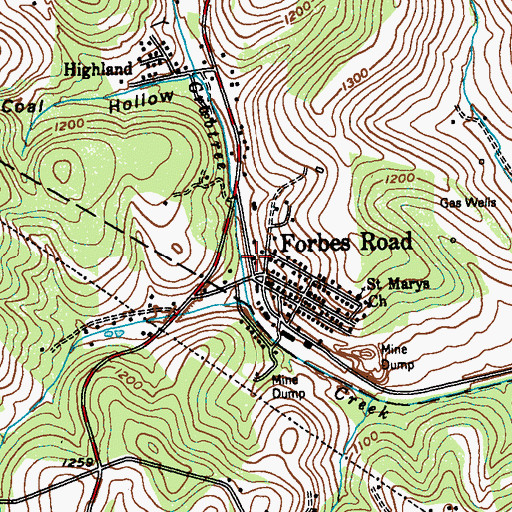 Topographic Map of Salem Township Volunteer Fire Company 2 Forbes Road Station, PA