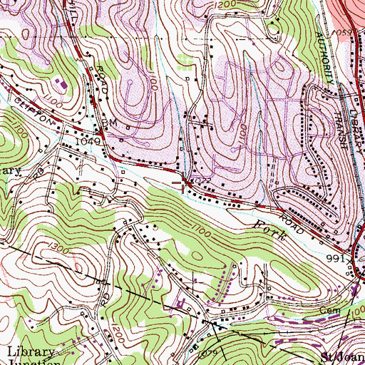 Topographic Map of Bethel Park Volunteer Fire Company Clifton Station 113 - 3, PA