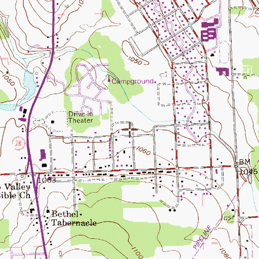 Topographic Map of Transfer Volunteer Fire Department Station 75-2, PA