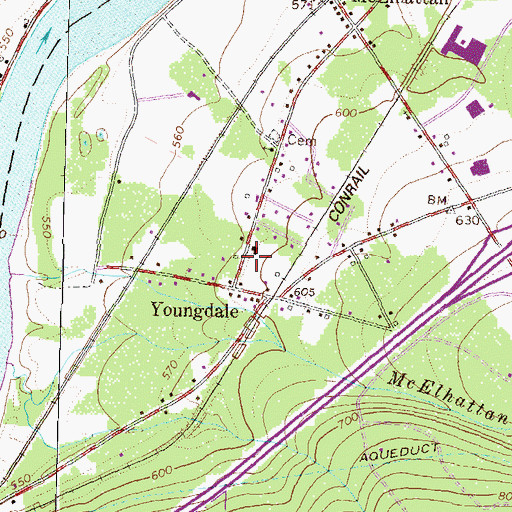 Topographic Map of Wayne Township Volunteer Fire Company Station 10, PA