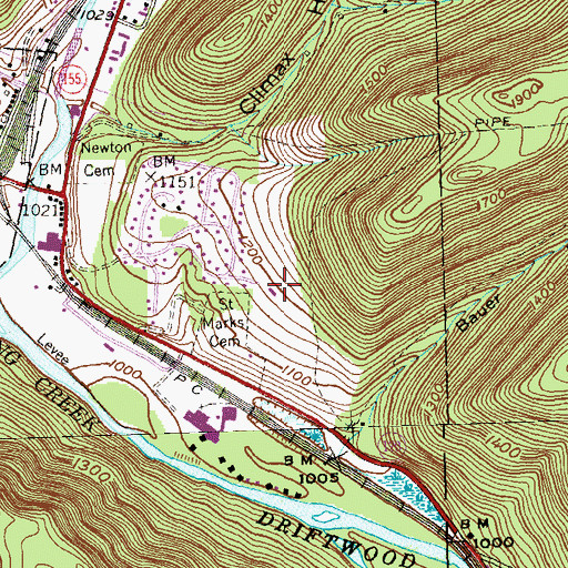 Topographic Map of Department of Conservation and Natural Resources Elk District 13, PA