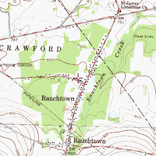 Topographic Map of Nippenose Valley Volunteer Fire Company Station 2, PA