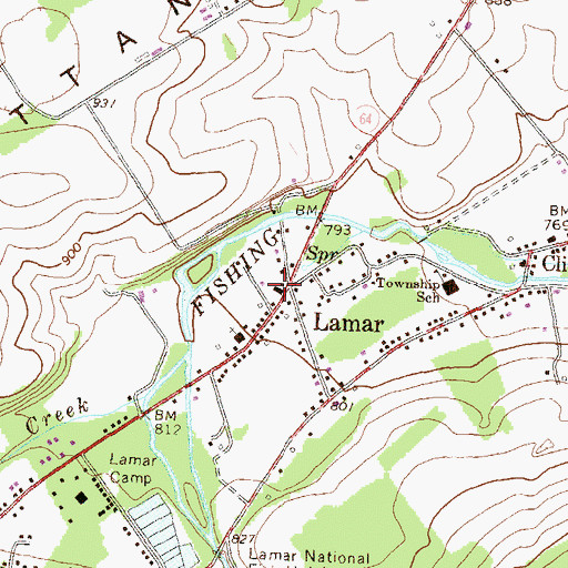Topographic Map of Nittany Valley Volunteer Fire Company Station 17, PA