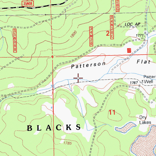 Topographic Map of Patterson Flat, CA