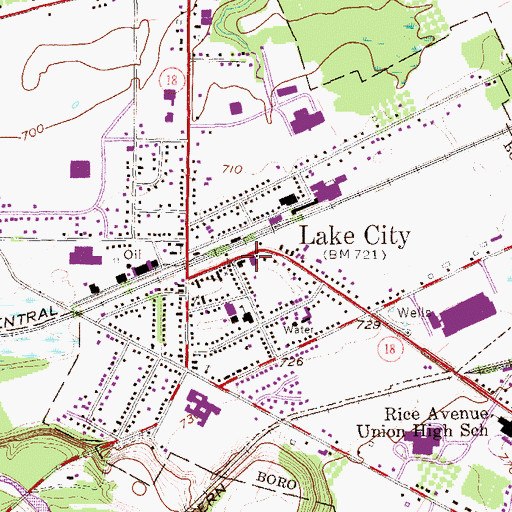 Topographic Map of Lake City Fire Company Station 56, PA
