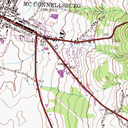 Topographic Map of Pennsylvania Conservation and Natural Resources District 2 Buchanan Forest, PA