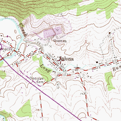 Topographic Map of Lamar Township Volunteer Fire Department Station 11, PA