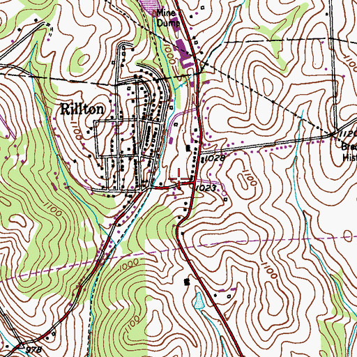 Topographic Map of Rillton Volunteer Fire Department, PA