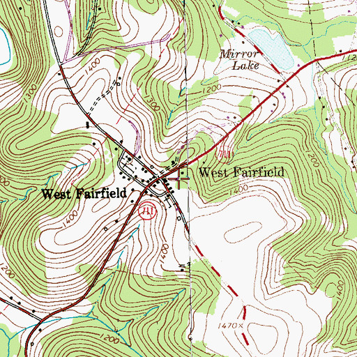Topographic Map of Fairfield Township Volunteer Fire Company 1, PA