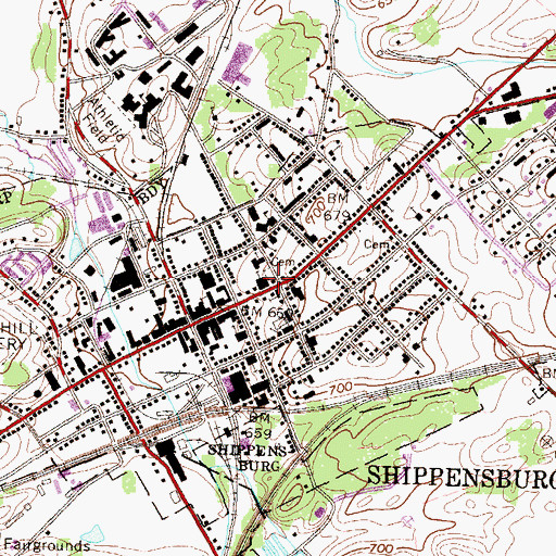 Topographic Map of Vigilant Hose Company 1 Station 52, PA